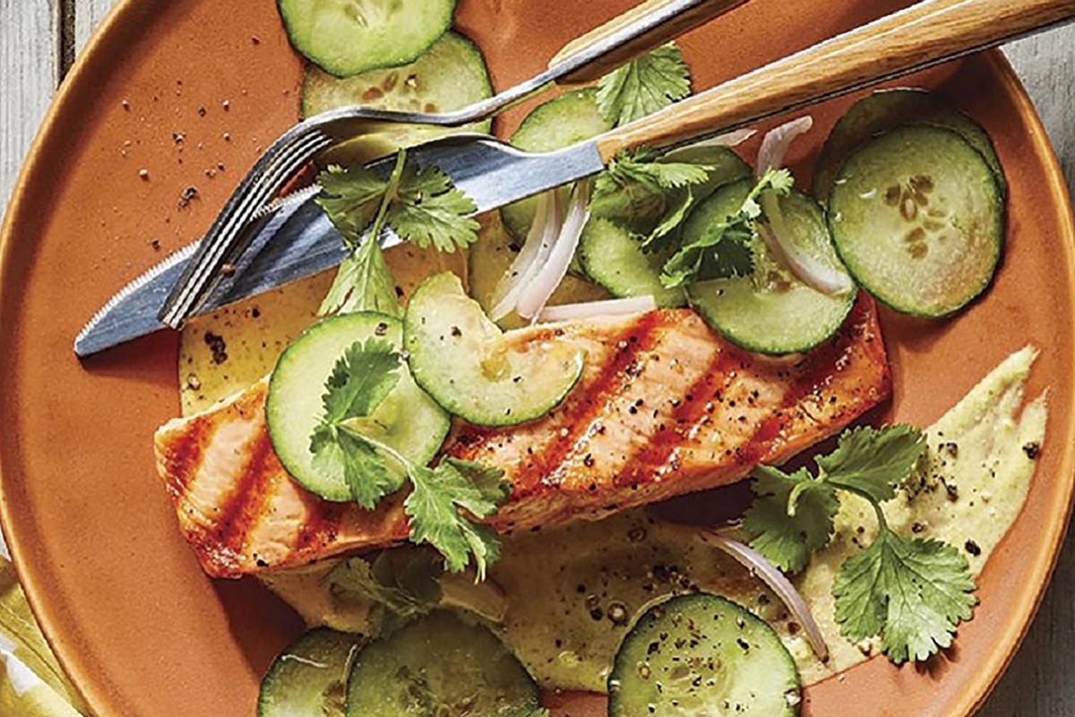 Salmon with Cucumber Salad