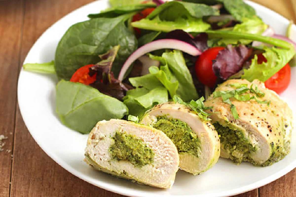 Parmesan and Pesto Stuffed Chicken