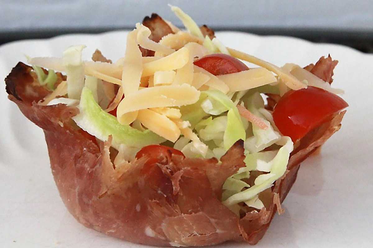 Salad Filled Ham Cups