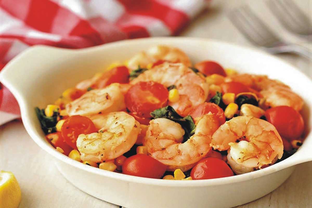 Veggies with Shrimp Mediterranean Style