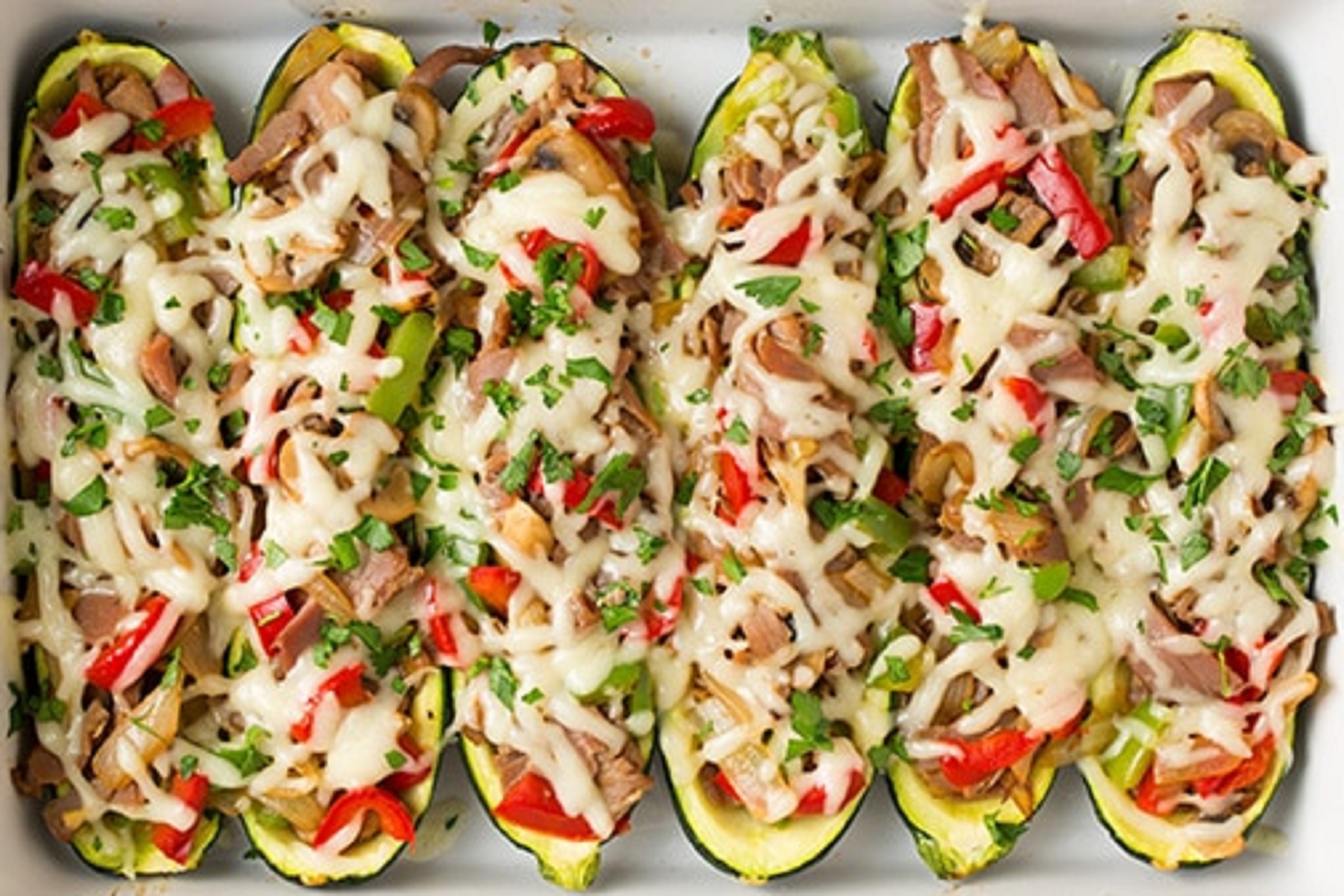 Philly Cheese Steak Zucchini